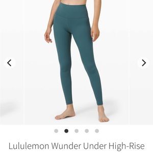 Lululemon Wunder Under high rise 25” FullOn Luxtreme size 4 color Desert Teal